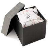 Painted Floral Gray Necktie and Pocket Square Gift Set - Cufflinks.com - Flyclothing LLC