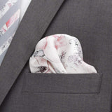 Painted Floral Gray Pocket Square - Cufflinks.com - Flyclothing LLC