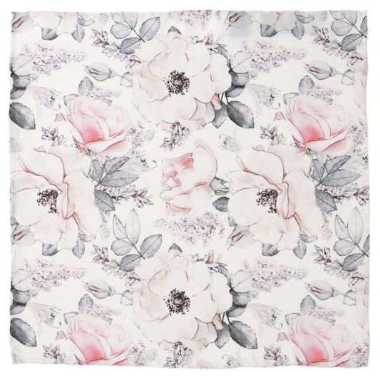 Painted Floral Gray Pocket Square - Cufflinks.com - Flyclothing LLC