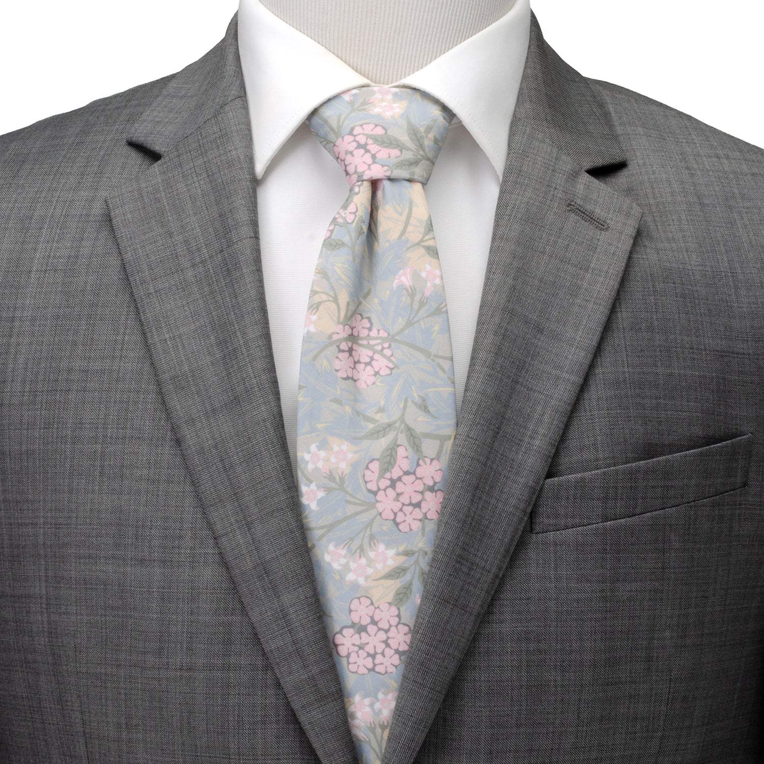 Light Blue Floral Men's Tie - Cufflinks.com - Flyclothing LLC