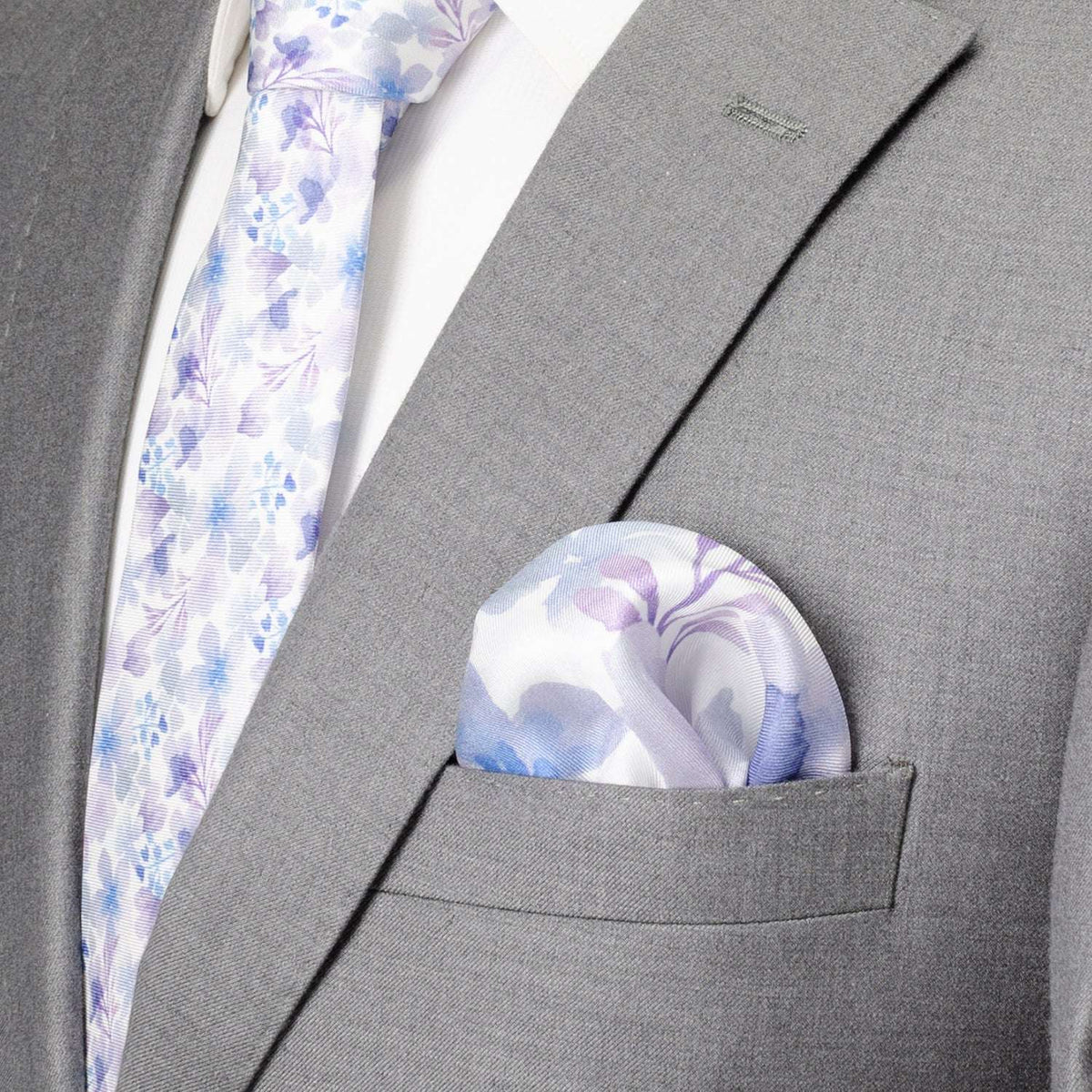 Watercolor Lavender Tie and Pocket Square Gift Set - Cufflinks.com - Flyclothing LLC