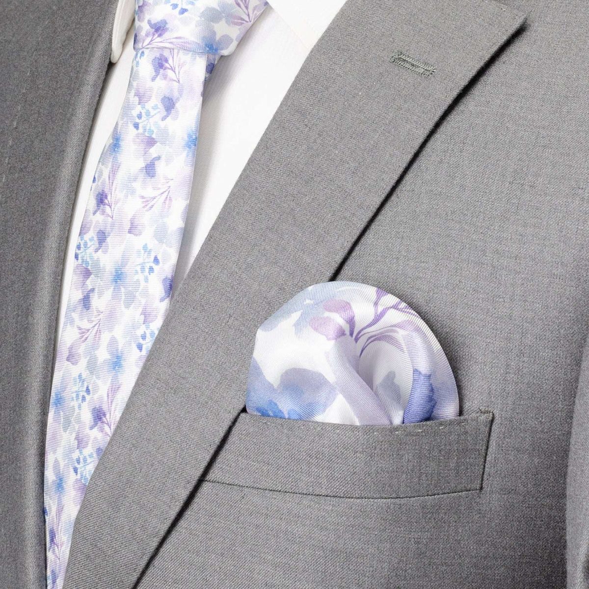 Watercolor Lavender Mix Men's Silk Pocket Square - Cufflinks.com - Flyclothing LLC