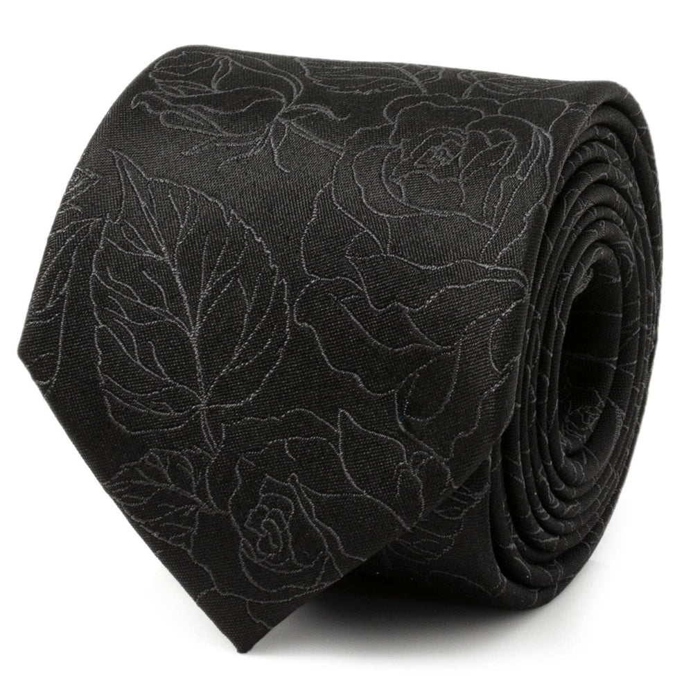 Black Floral Tie and Pocket Square Gift Set - Cufflinks.com - Flyclothing LLC