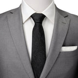 Black Floral Tie and Pocket Square Gift Set - Cufflinks.com - Flyclothing LLC