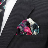 Painted Floral Navy Pocket Square - Cufflinks.com - Flyclothing LLC