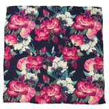 Painted Floral Navy Pocket Square - Cufflinks.com - Flyclothing LLC