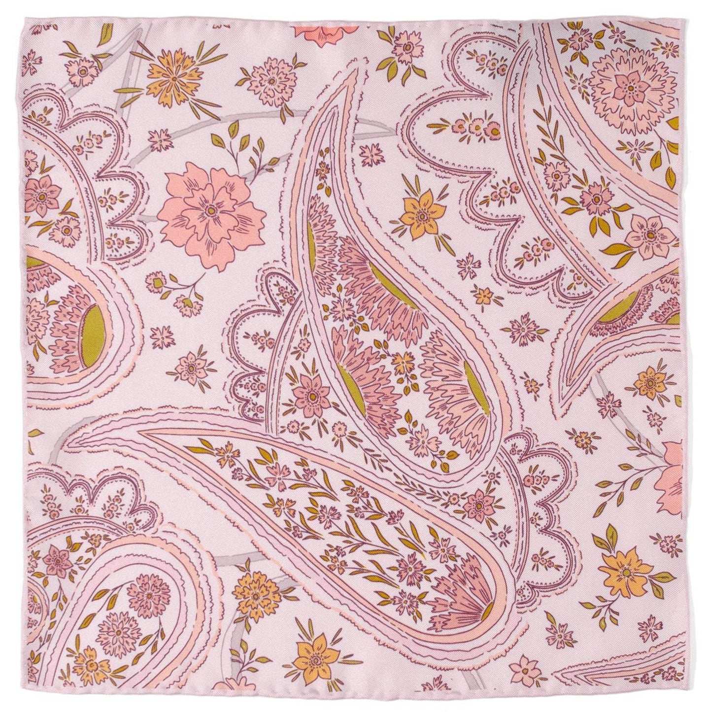 Floral Blush Paisley Pocket Square - Cufflinks.com - Flyclothing LLC