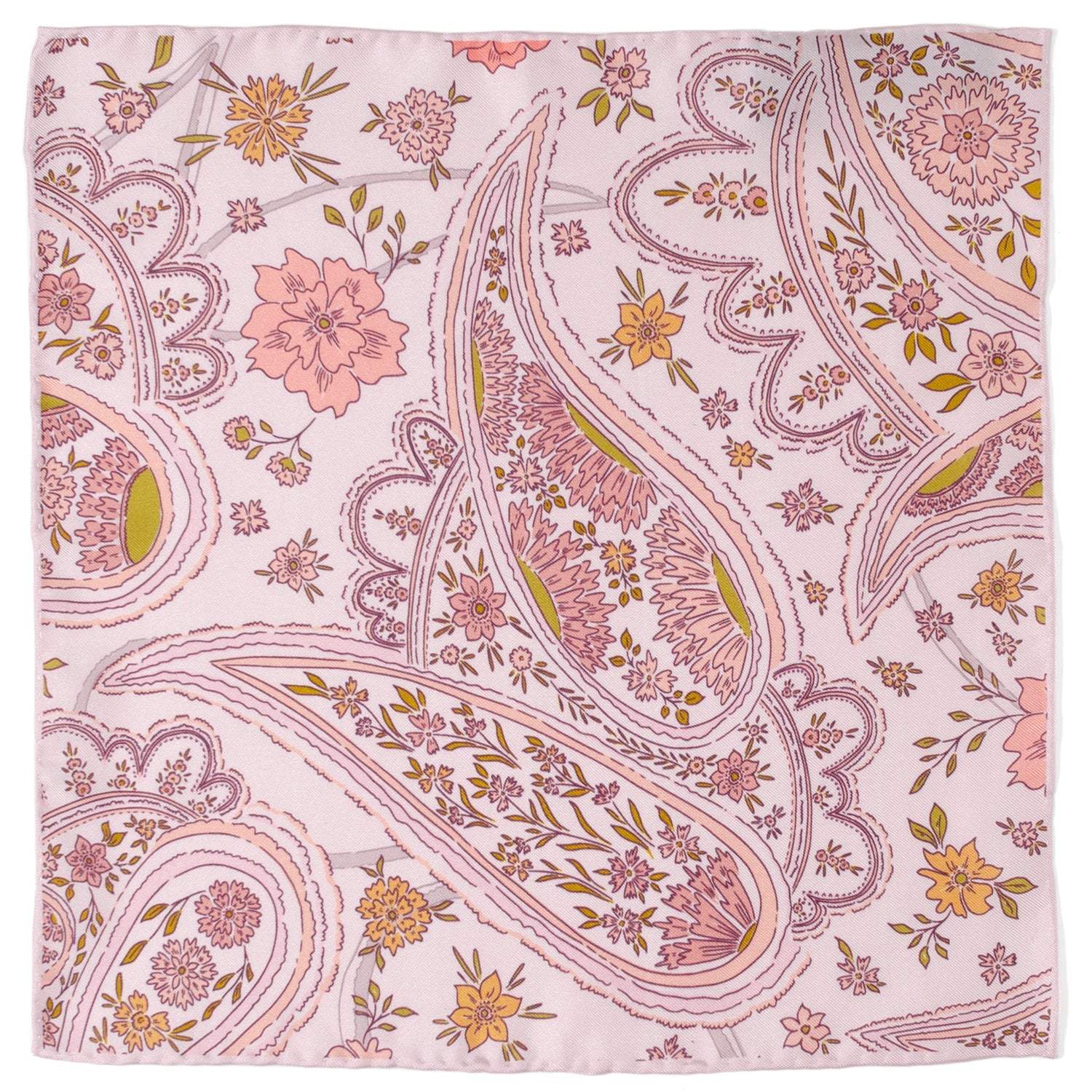 Floral Blush Paisley Pocket Square - Cufflinks.com - Flyclothing LLC