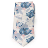 White Floral Patterned Printed Men's Tie - Cufflinks.com - Flyclothing LLC