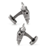 Antique Stainless Steel Carved Cow's Skull - Cufflinks.com - Flyclothing LLC