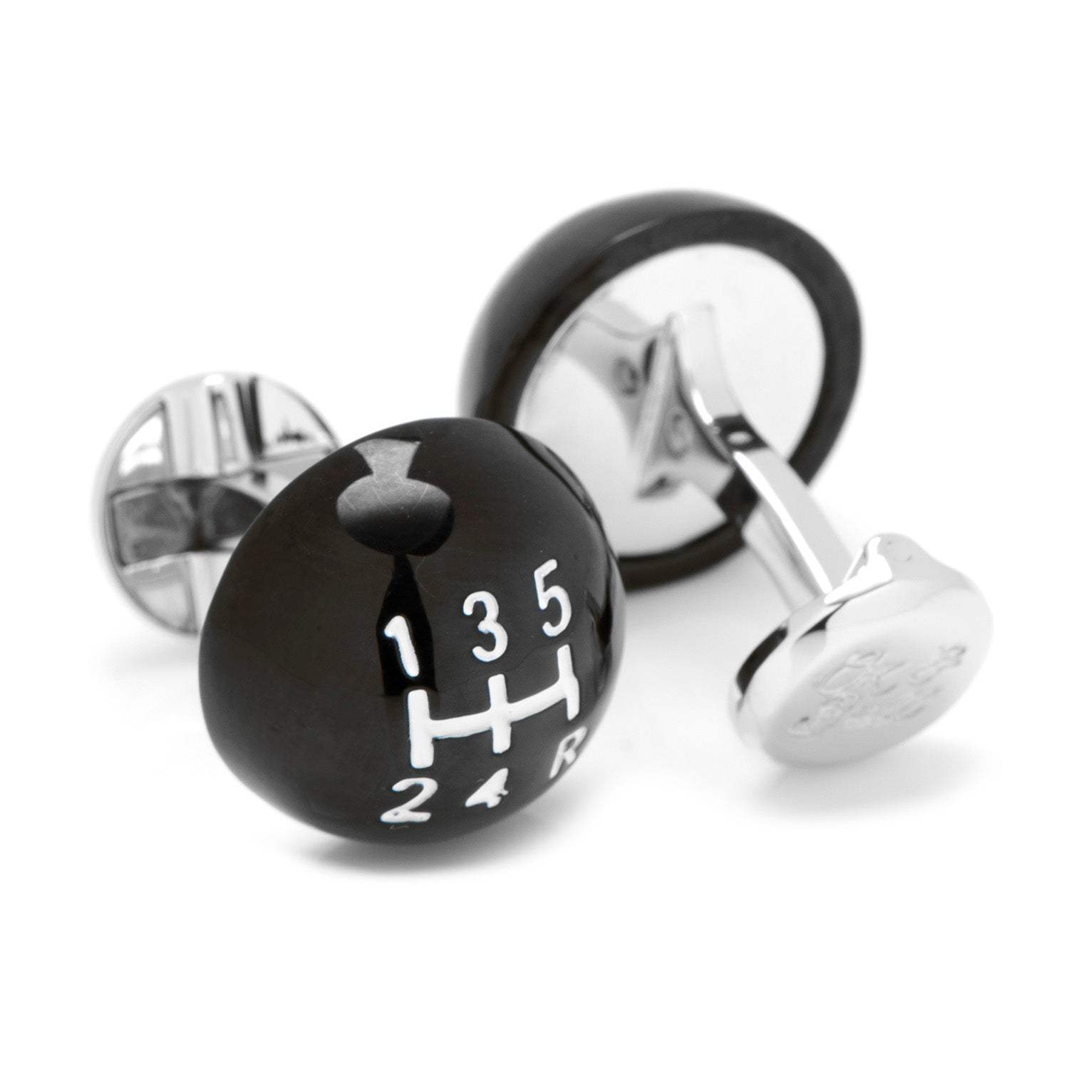 3D Black Gear Shifter Cufflinks - Cufflinks.com - Flyclothing LLC