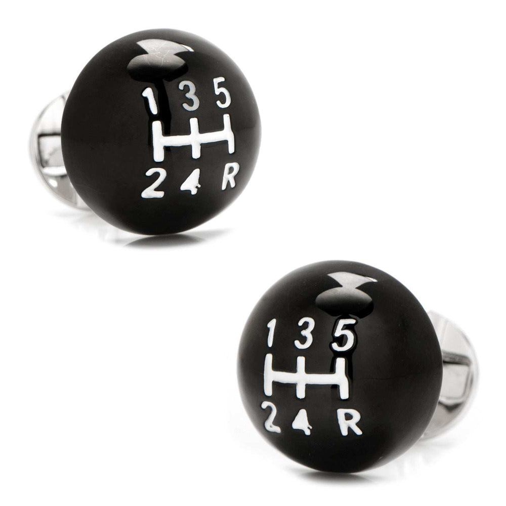 3D Black Gear Shifter Cufflinks - Cufflinks.com - Flyclothing LLC