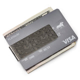 Geometric Stainless Steel Gunmetal Engraved Money Clip - Cufflinks.com - Flyclothing LLC