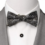 Kaleido Floral Charcoal Men's Bow Tie - Cufflinks.com - Flyclothing LLC