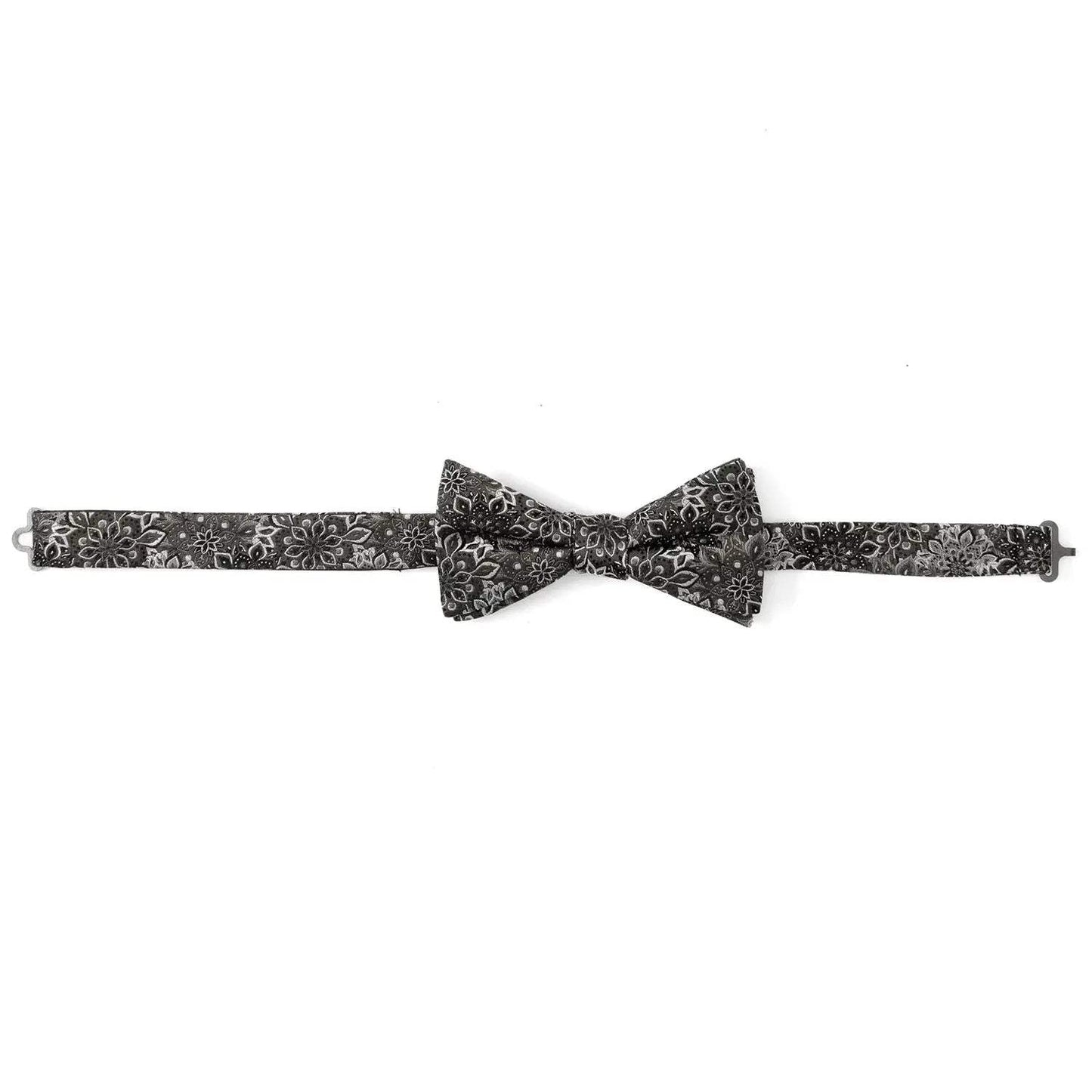 Kaleido Floral Charcoal Men's Bow Tie - Cufflinks.com - Flyclothing LLC