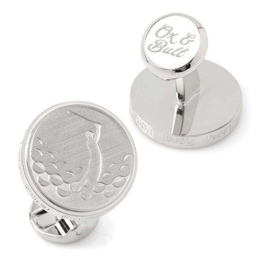 Golf Fore Silver Cufflinks - Cufflinks.com - Flyclothing LLC
