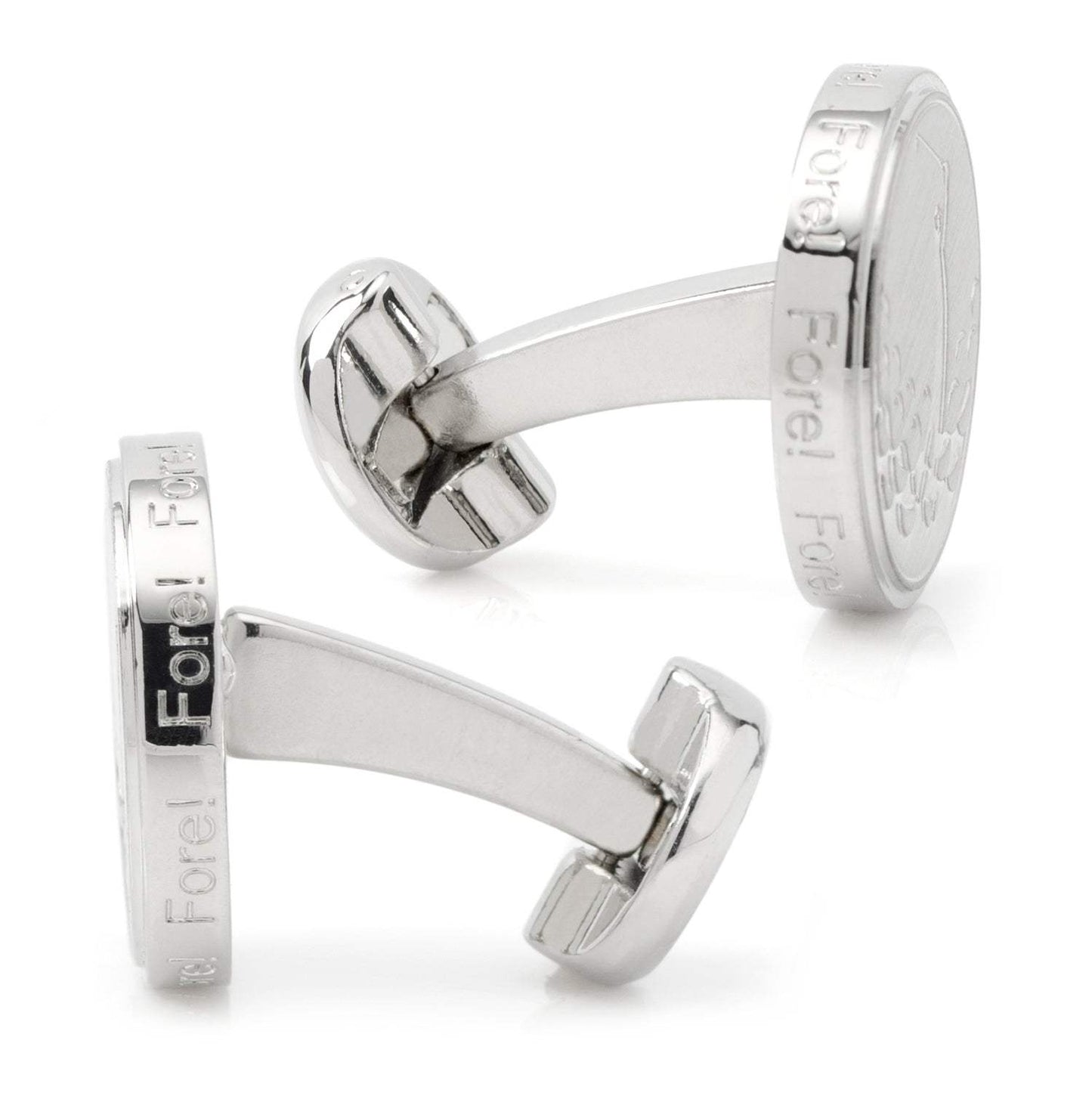 Golf Fore Silver Cufflinks - Cufflinks.com - Flyclothing LLC