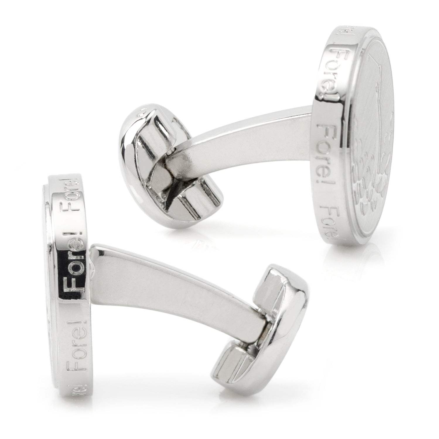 Golf Fore Silver Cufflinks - Cufflinks.com - Flyclothing LLC