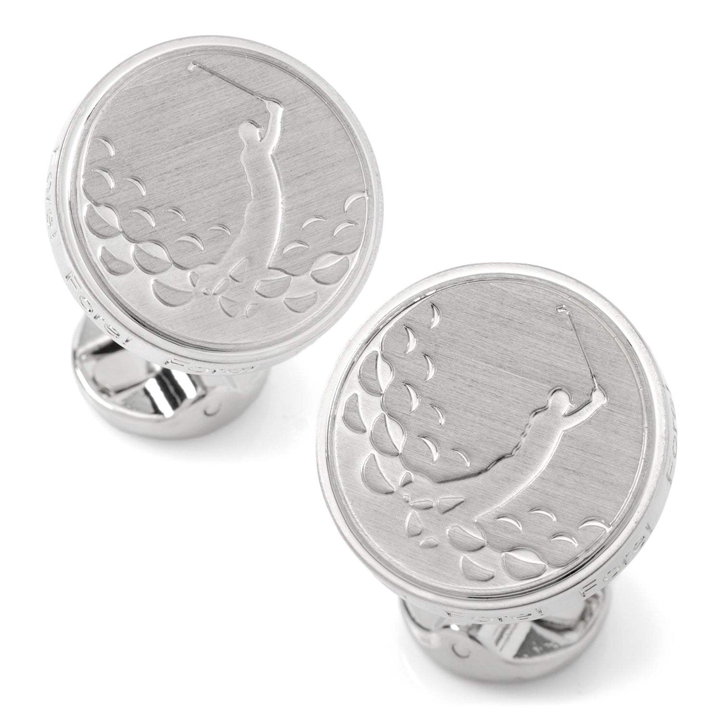 Golf Fore Silver Cufflinks - Cufflinks.com - Flyclothing LLC