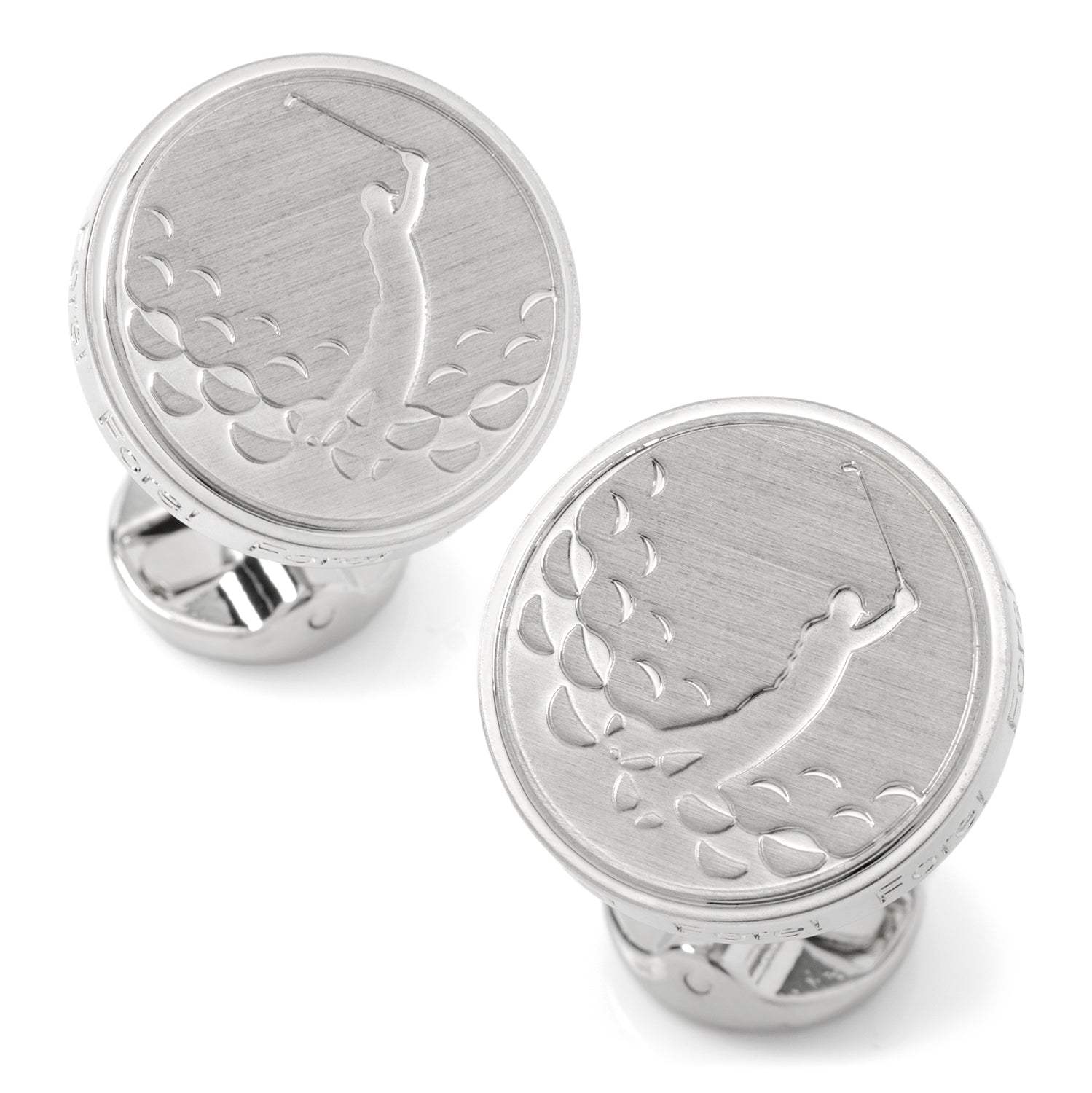 Golf Fore Silver Cufflinks - Cufflinks.com - Flyclothing LLC