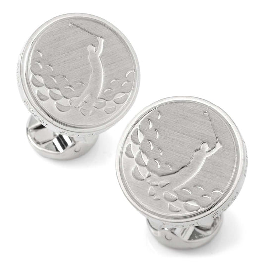 Golf Fore Silver Cufflinks - Cufflinks.com - Flyclothing LLC