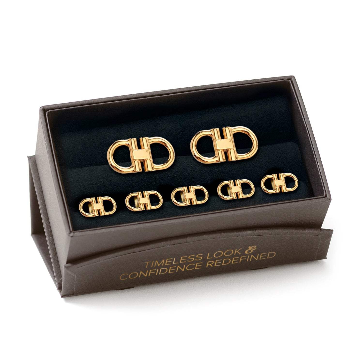 Horse Bit Gold Stainless Steel 5-Stud Set - Cufflinks.com - Flyclothing LLC