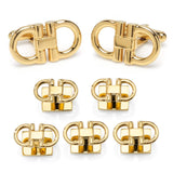 Horse Bit Gold Stainless Steel 5-Stud Set - Cufflinks.com - Flyclothing LLC
