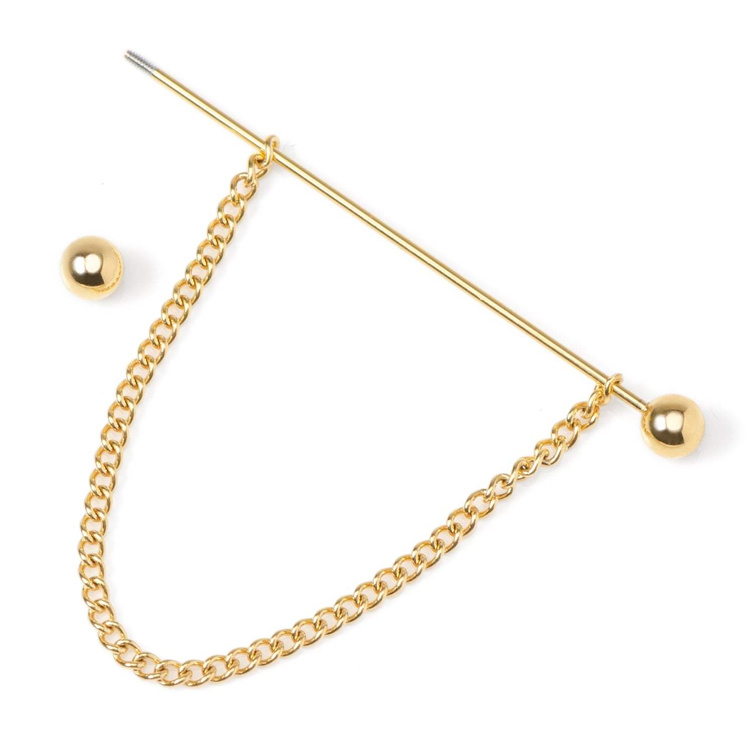 Stainless Steel Gold Chain Collar Bar - Cufflinks.com - Flyclothing LLC