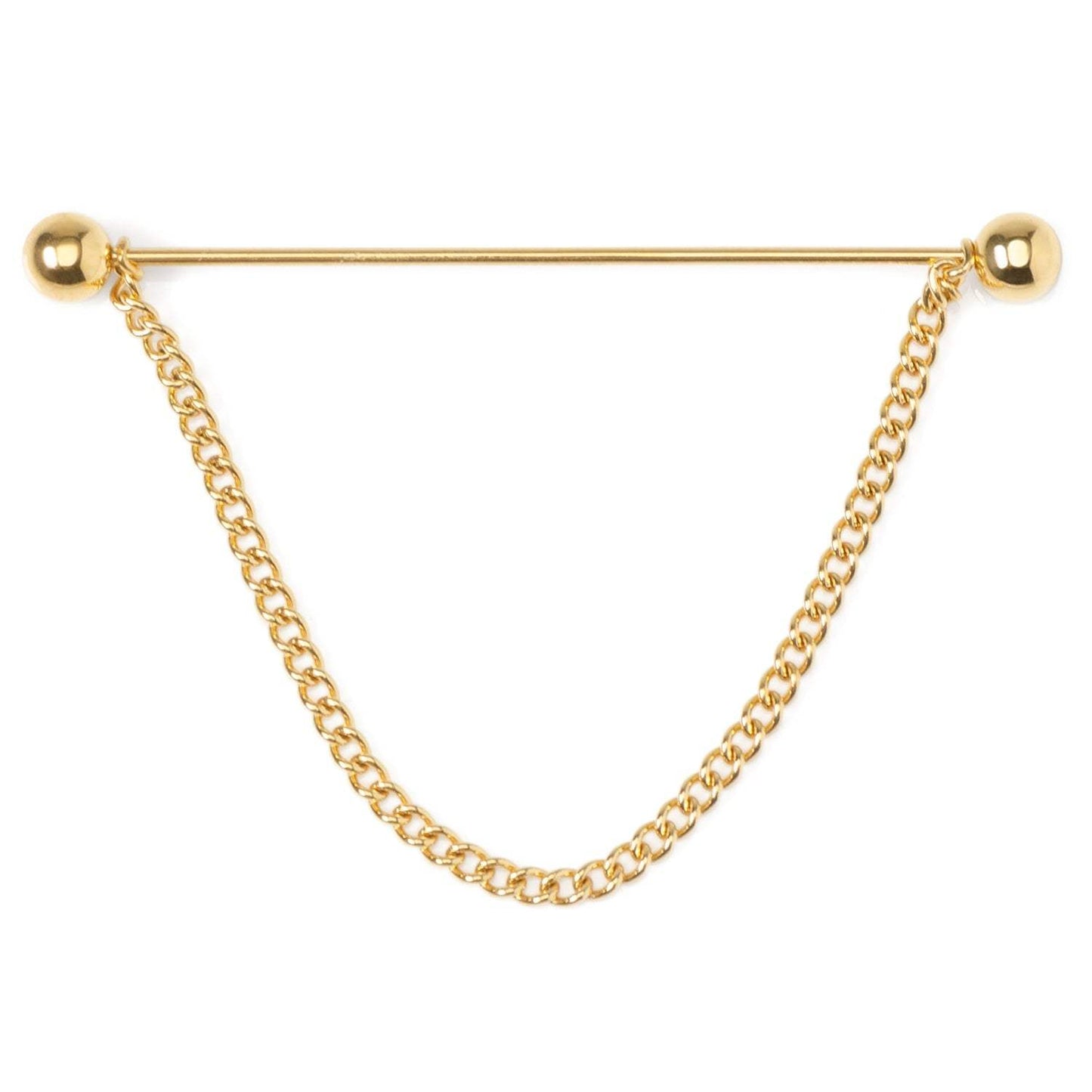 Stainless Steel Gold Chain Collar Bar - Cufflinks.com - Flyclothing LLC