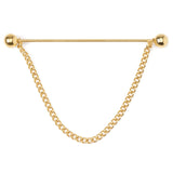 Stainless Steel Gold Chain Collar Bar - Cufflinks.com - Flyclothing LLC