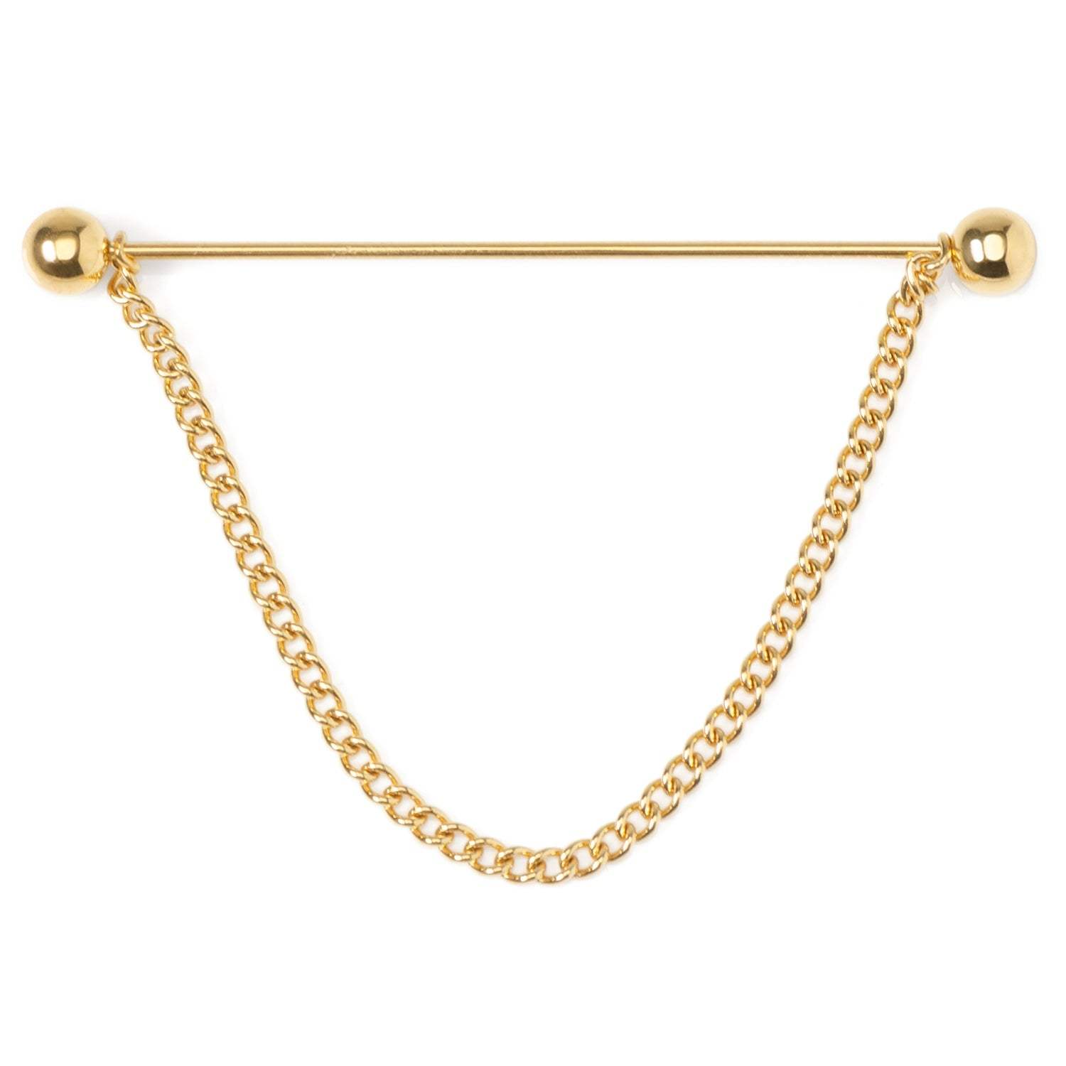 Stainless Steel Gold Chain Collar Bar - Cufflinks.com - Flyclothing LLC