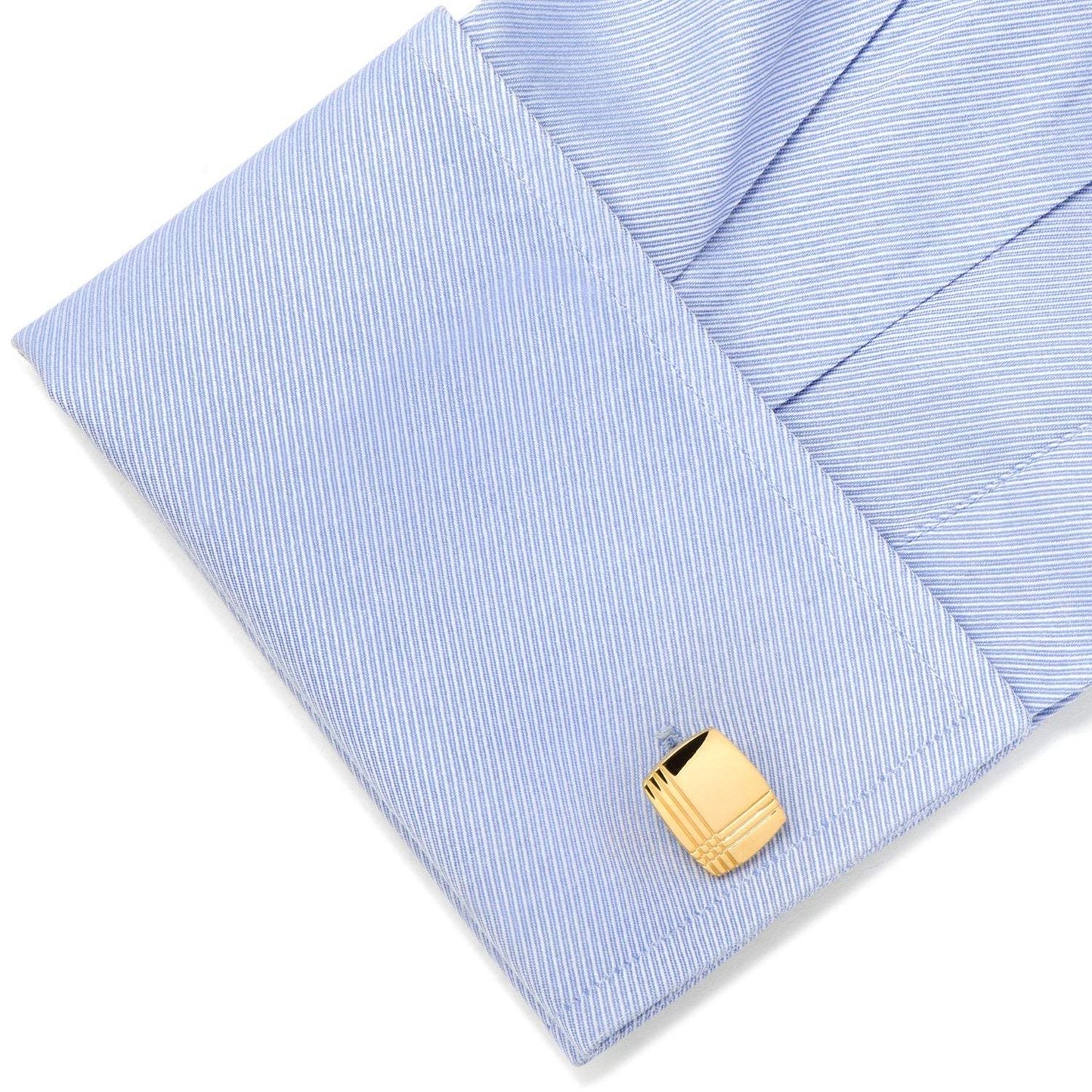 Stainless Steel Gold Tartan 5-Stud Set - Cufflinks.com - Flyclothing LLC