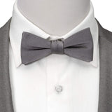 Gray Silk Bow Pre-Tie - Cufflinks.com - Flyclothing LLC