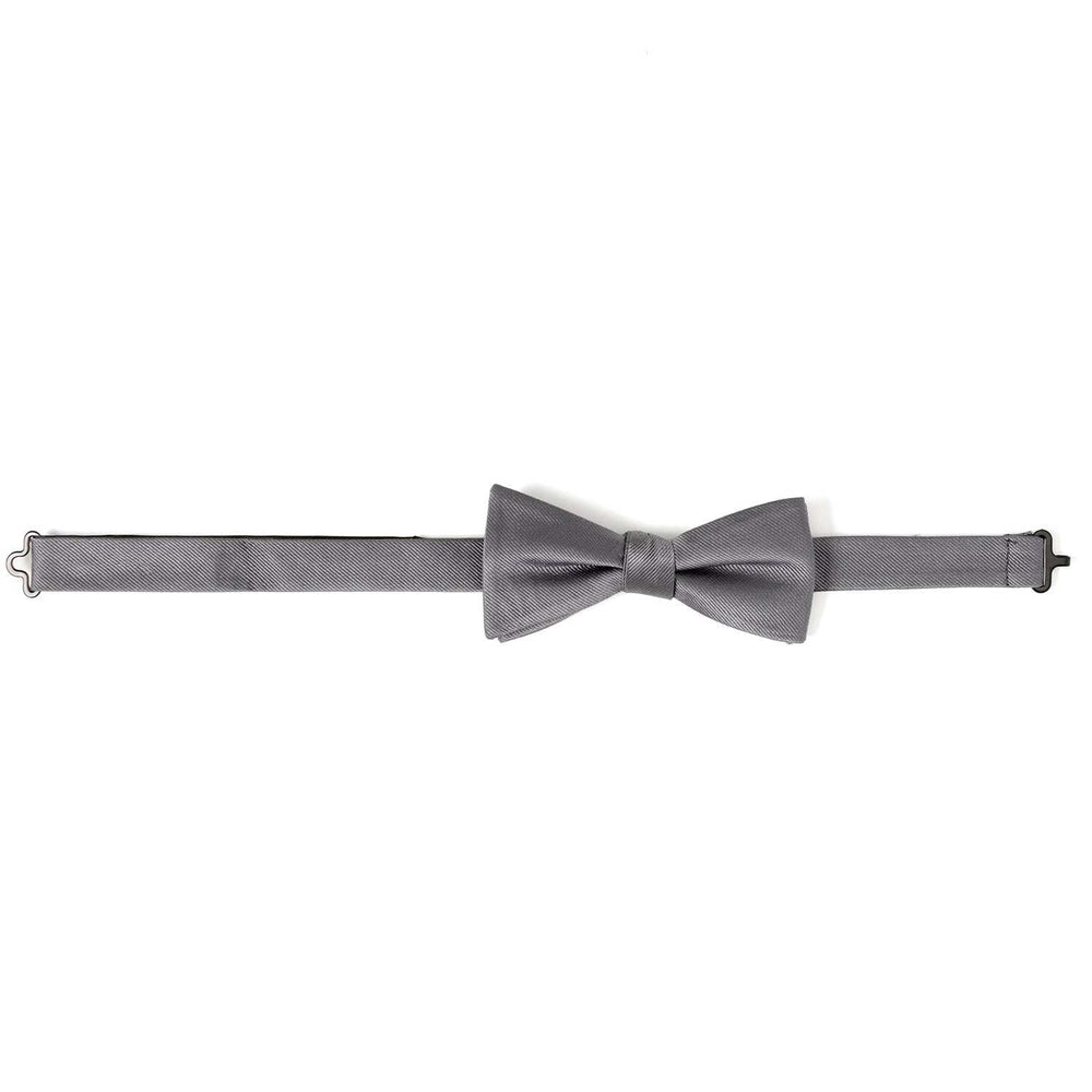 Gray Silk Bow Pre-Tie - Cufflinks.com - Flyclothing LLC