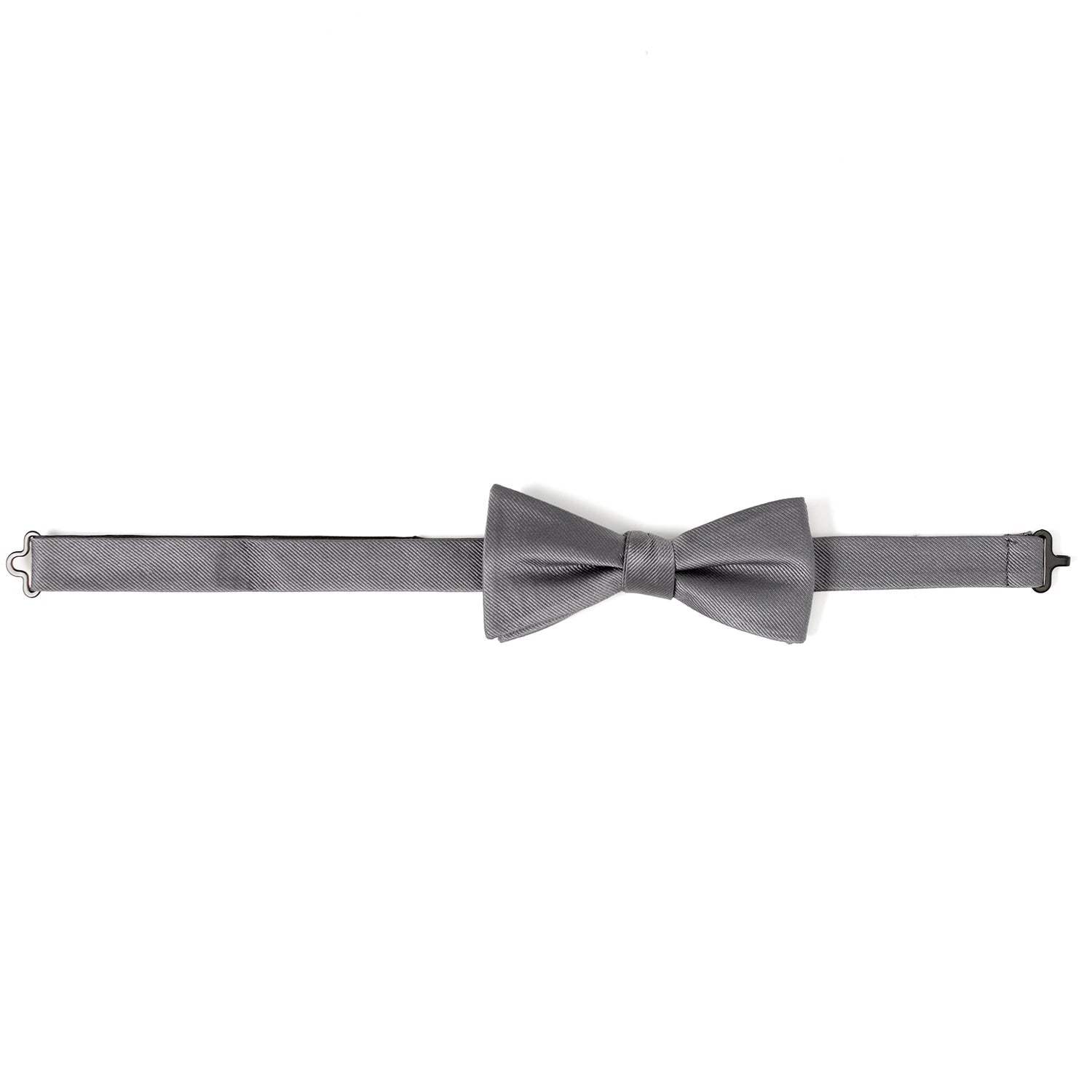 Gray Silk Bow Pre-Tie - Cufflinks.com - Flyclothing LLC