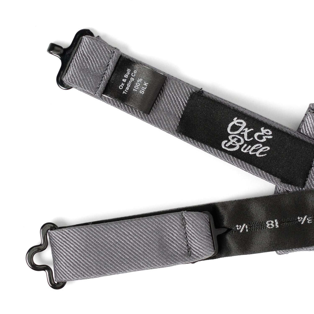 Gray Silk Bow Pre-Tie - Cufflinks.com - Flyclothing LLC