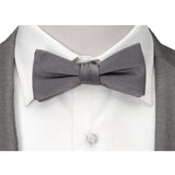 Gray Silk Bow Pre-Tie - Cufflinks.com - Flyclothing LLC