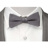 Gray Silk Bow Pre-Tie - Cufflinks.com - Flyclothing LLC