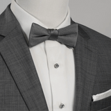 Gray Silk Bow Pre-Tie - Cufflinks.com - Flyclothing LLC