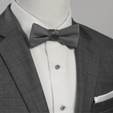 Gray Silk Bow Pre-Tie - Cufflinks.com - Flyclothing LLC