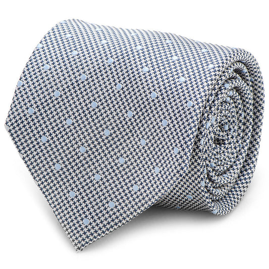 Dotted Herringbone Gray Silk Tie - Cufflinks.com - Flyclothing LLC