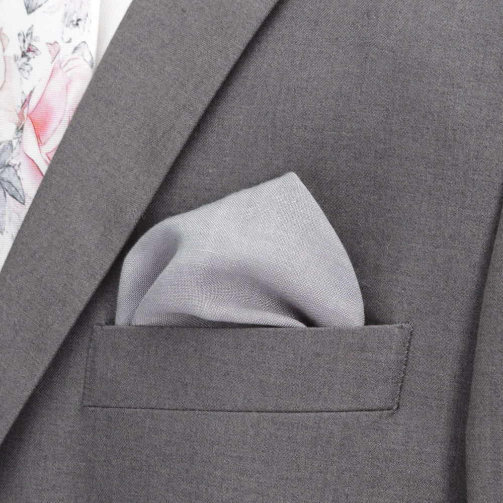 Gray Linen Pocket Square - Cufflinks.com - Flyclothing LLC