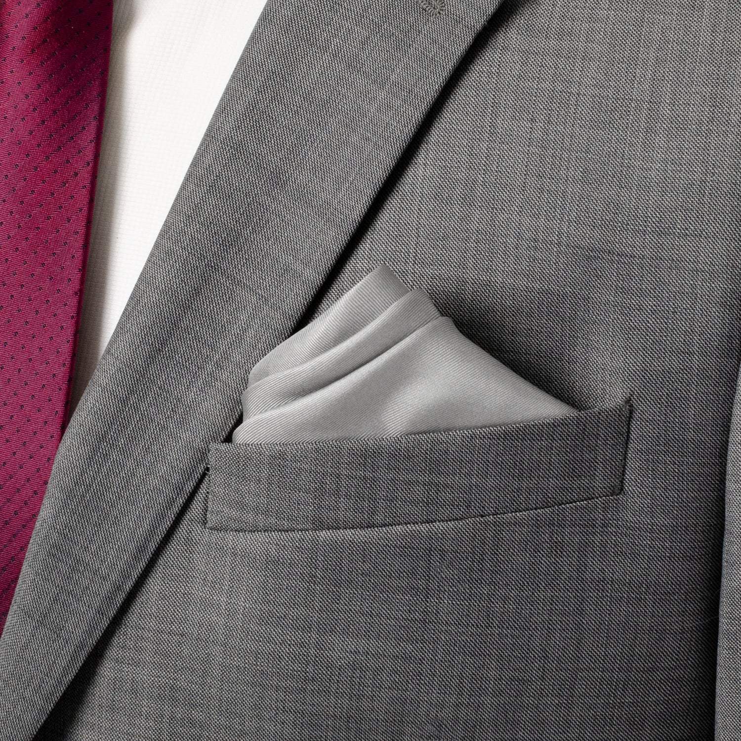 Gray Silk Pocket Square - Cufflinks.com - Flyclothing LLC