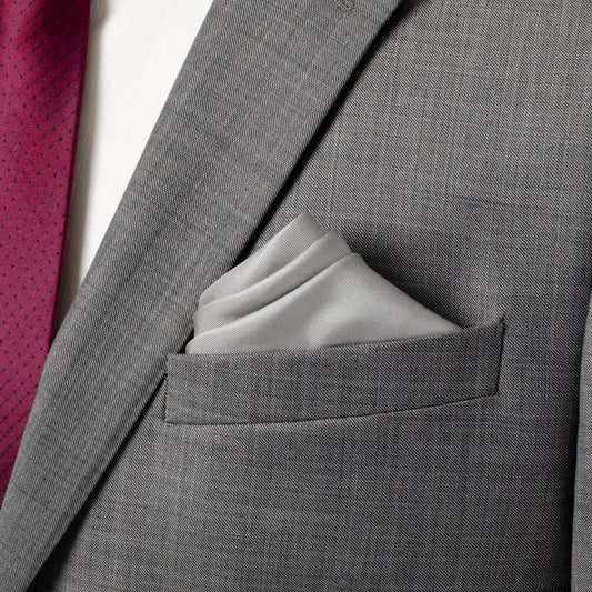 Gray Silk Pocket Square - Cufflinks.com - Flyclothing LLC