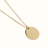 Stainless Steel Gold Engravable Round Pendant Women's Necklace - Cufflinks.com - Flyclothing LLC