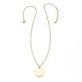 Stainless Steel Gold Engravable Round Pendant Women's Necklace - Cufflinks.com - Flyclothing LLC