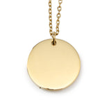 Stainless Steel Gold Engravable Round Pendant Women's Necklace - Cufflinks.com - Flyclothing LLC
