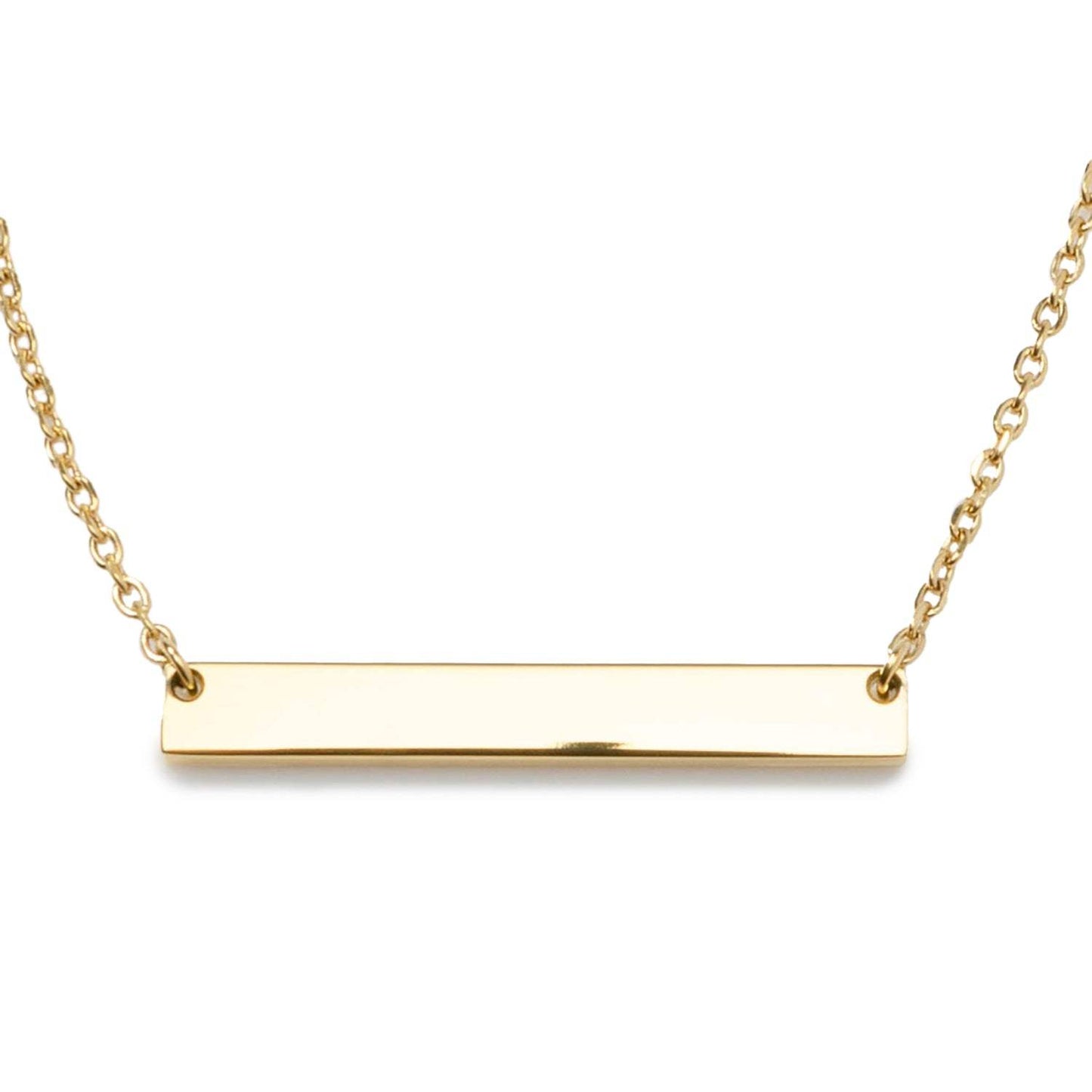 Stainless Steel Gold Engravable Bar Pendant Women's Necklace - Cufflinks.com - Flyclothing LLC