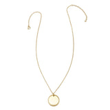 Stainless Steel Gold Engravable Round Rope Edge Pendant Women's Box Chain Necklace - Cufflinks.com - Flyclothing LLC
