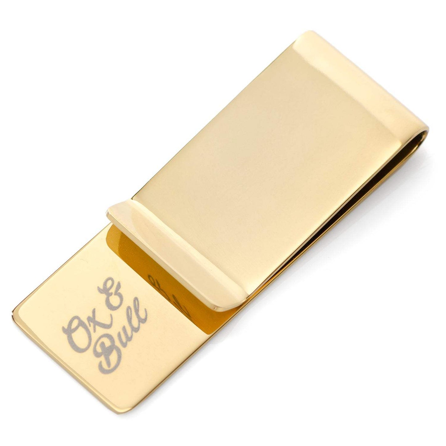 Stainless Steel Gold Engravable Money Clip - Cufflinks.com - Flyclothing LLC